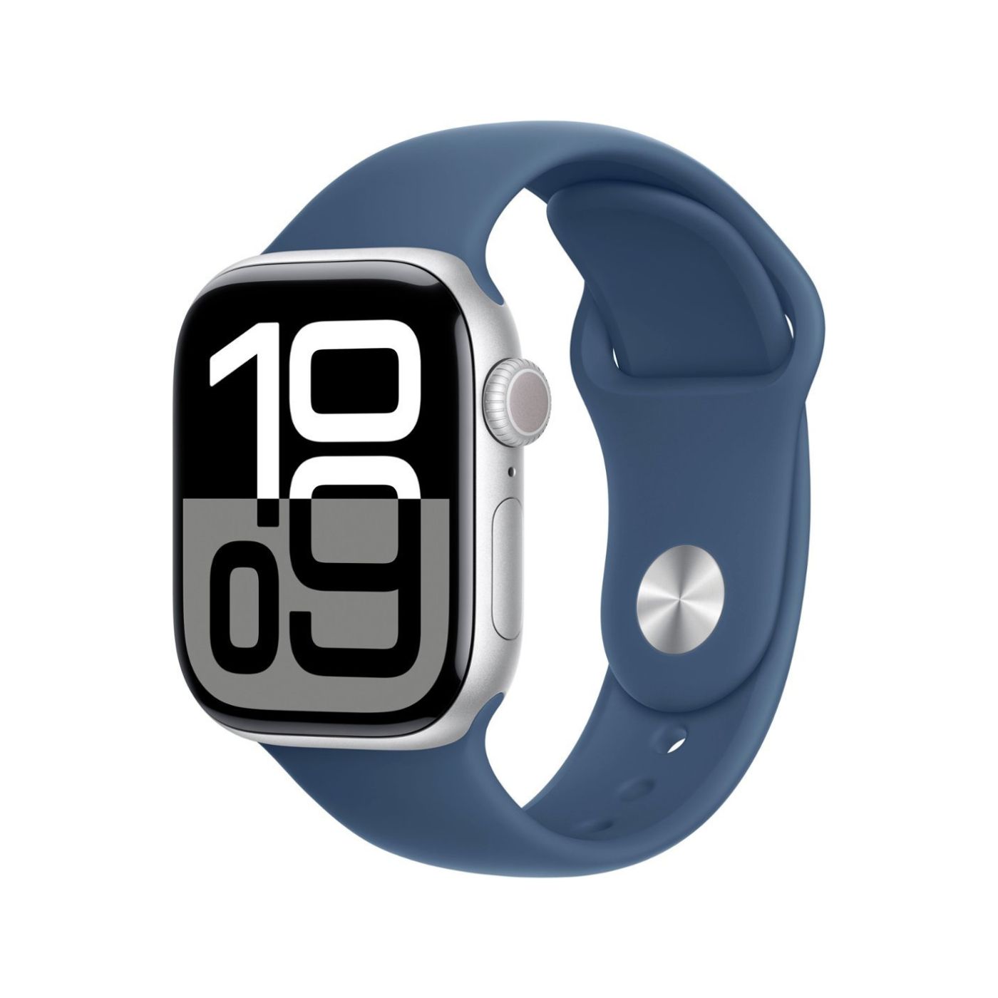 Apple Watch Series 10 GPS 46mm Silver Aluminium Case with Denim Sport Band - M/L